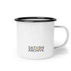 Enamel Camp Cup — "Fix the Money, Fix the World" Bitcoin Coffee Mug